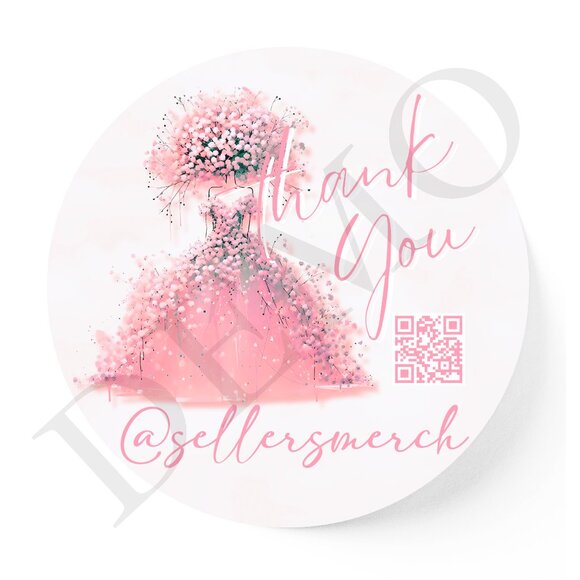 Pink Princess Stickers with Business Name Personalization - Picture 2 of 3